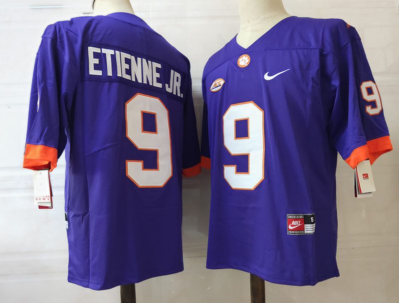 Men Clemson Tigers 9 Etienne jr Purple Nike 2025 NCAA Jersey